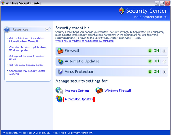 Automatic Updates Select Label