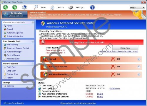 Windows Prime Booster Removal Guide